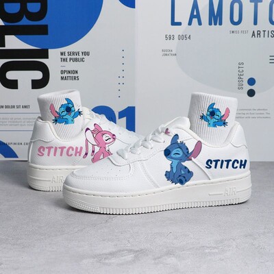 Disney Copii Pantofi Casual Alb Desene Animat Copii Pantofi Băieți Pantofi Lilo & Stitch Fete Print Pantofi Sport Pantofi Tenis Cuplu