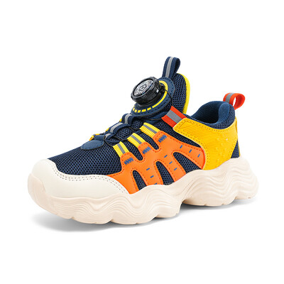 Bērnu sporta apavi Jaunas modes zēnu ikdienas kedas ar mīkstu zoli zēniem un meitenēm ar rotējošu sprādzi, neslīdoši skriešanas apavi