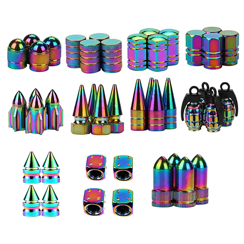 1vnt Automobiliai visureigiai Dviračiai Dviračiai Sunkvežimiai Ir Motociklai „Pasidaryk pats“ Priedai Daugiaspalviai padangų vožtuvų koto dangteliai Universalūs kotų dangteliai