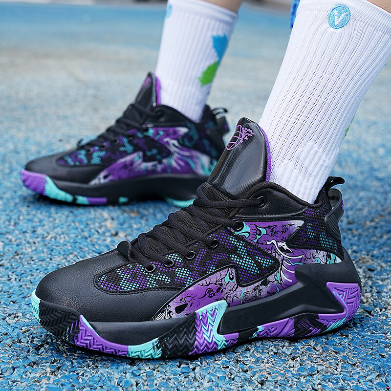 Modne muške košarkaške tenisice s dizajnom grafita protiv klizanja potplatima otpornim na habanje Sportske tenisice za trčanje