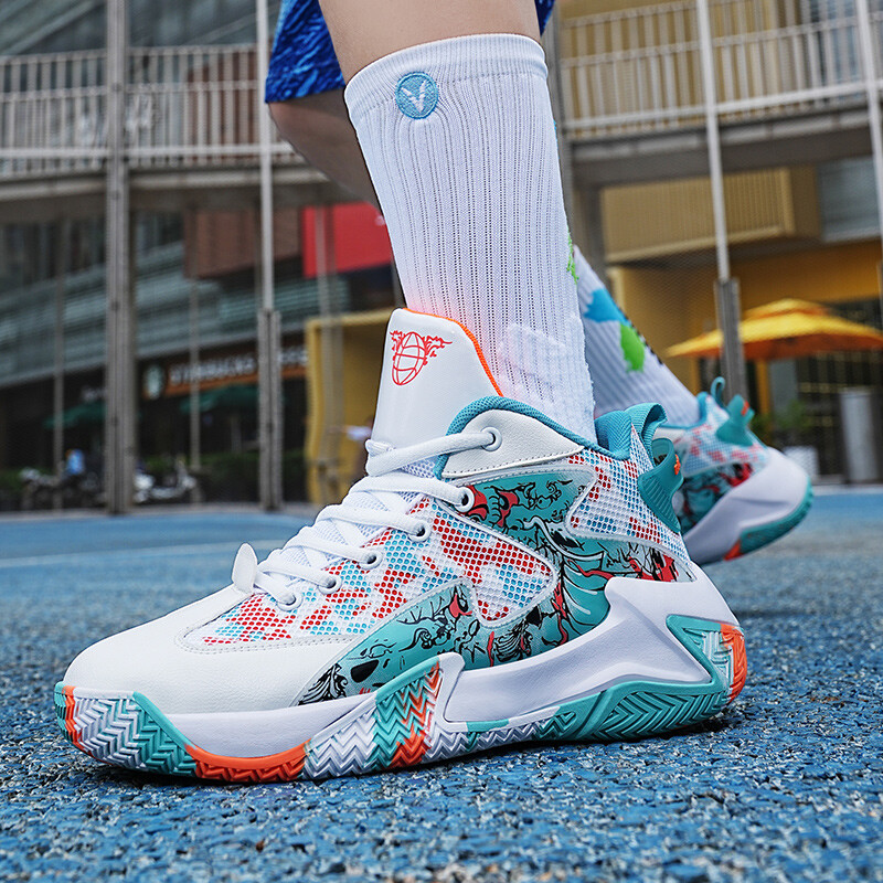 Modne muške košarkaške tenisice s dizajnom grafita protiv klizanja potplatima otpornim na habanje Sportske tenisice za trčanje