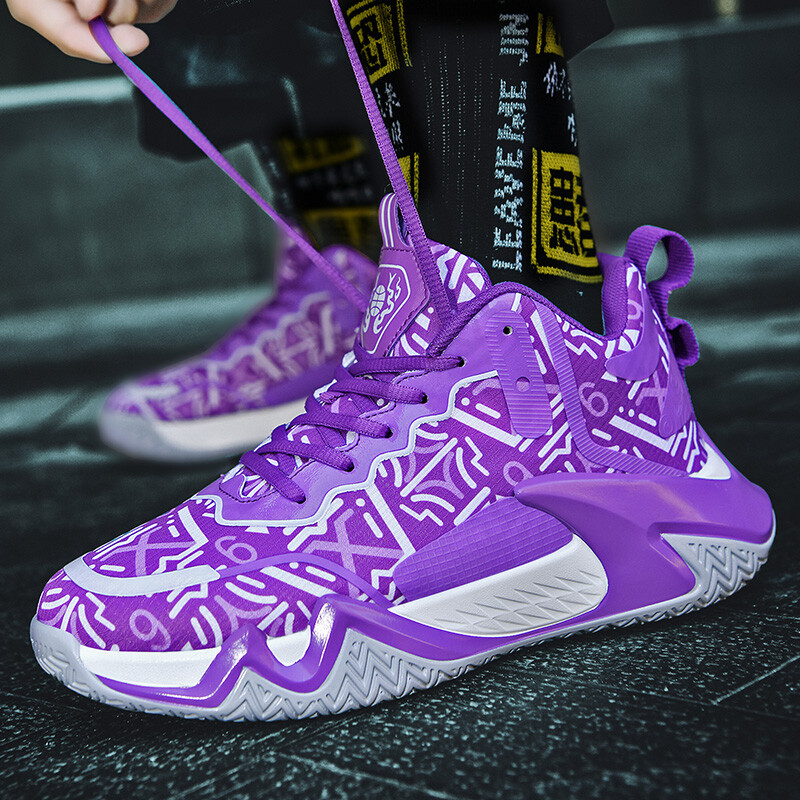 2023 Νέα Ανδρικά αθλητικά παπούτσια μπάσκετ υψηλής ποιότητας Streetwear Hip Hop Purple Ανδρικά Αντιολισθητικά αθλητικά ανδρικά παπούτσια γυμναστικής