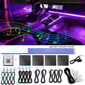 14 σε 1 18 σε 1 Led Car Ambient Lights App Control Optic Strip Acrylic Fiber RGB 64 Color Bluetooth Atmosphere Διακοσμητικός λαμπτήρας