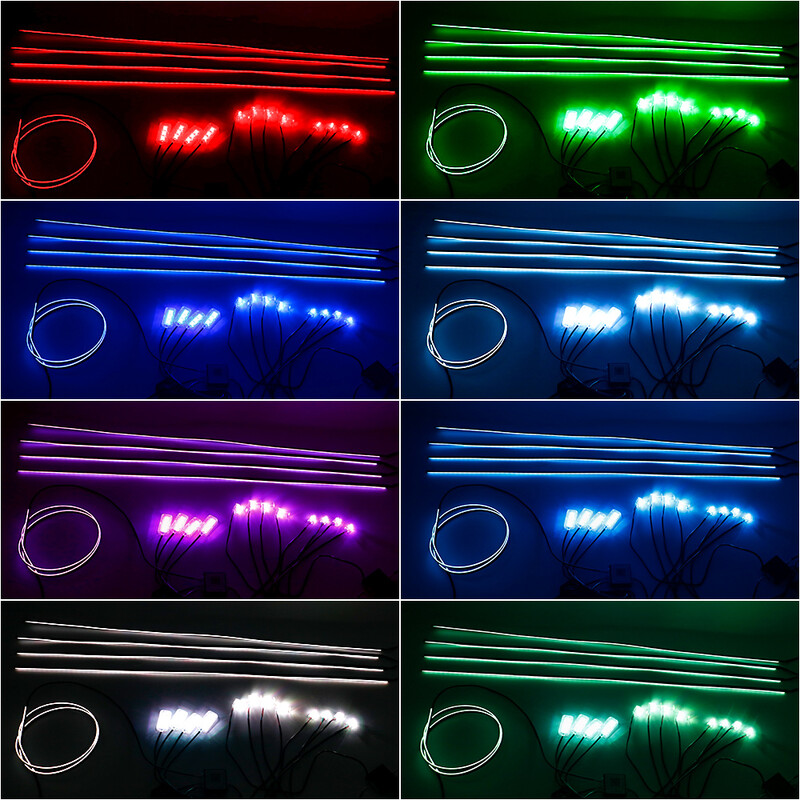 14 σε 1 18 σε 1 Led Car Ambient Lights App Control Optic Strip Acrylic Fiber RGB 64 Color Bluetooth Atmosphere Διακοσμητικός λαμπτήρας