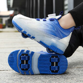 Bērnu ātrās pastaigas apavi Meiteņu jauni zēnu skrituļslidas saplīst četri riteņi Skrituļkurpes var staigāt, slīdēt un sarauties slidu kurpes