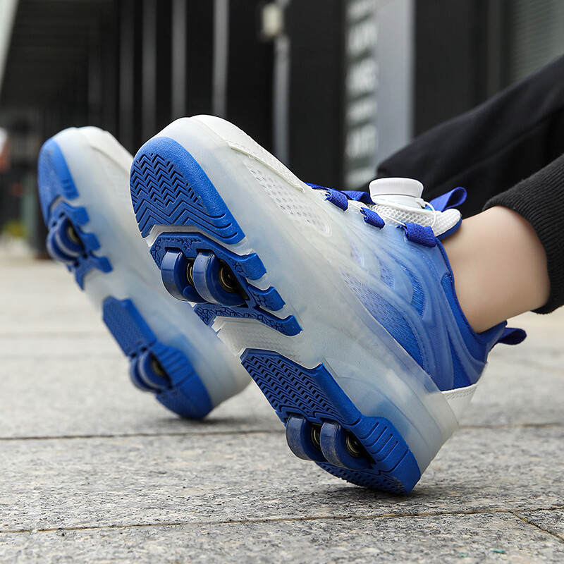 Bērnu ātrās pastaigas apavi Meiteņu jauni zēnu skrituļslidas saplīst četri riteņi Skrituļkurpes var staigāt, slīdēt un sarauties slidu kurpes