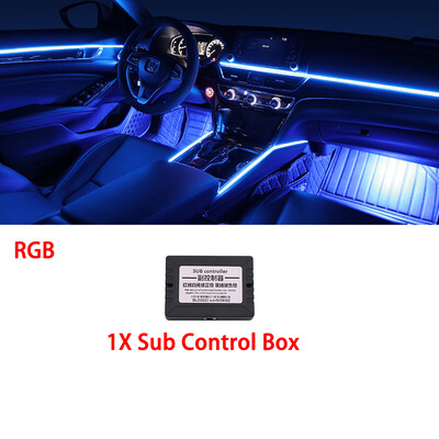 110CM/75CM/35CM RGB 64 krāsu LED sloksne automašīnas apkārtējās vides apgaismojuma salonam akrila optiskās šķiedras sloksnes paneļa lampa nomaiņai