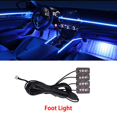 110CM/75CM/35CM RGB 64 krāsu LED sloksne automašīnas apkārtējās vides apgaismojuma salonam akrila optiskās šķiedras sloksnes paneļa lampa nomaiņai