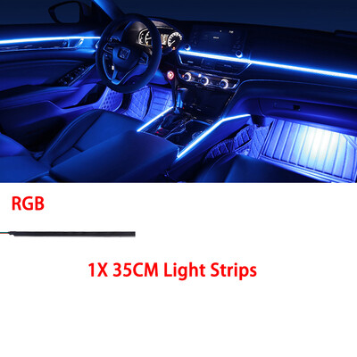110CM/75CM/35CM RGB 64 krāsu LED sloksne automašīnas apkārtējās vides apgaismojuma salonam akrila optiskās šķiedras sloksnes paneļa lampa nomaiņai