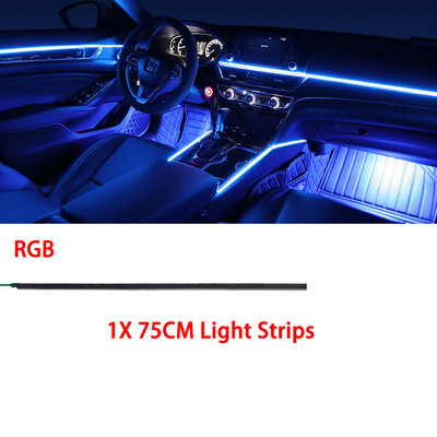110CM/75CM/35CM RGB 64 krāsu LED sloksne automašīnas apkārtējās vides apgaismojuma salonam akrila optiskās šķiedras sloksnes paneļa lampa nomaiņai