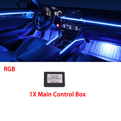110CM/75CM/35CM RGB 64 krāsu LED sloksne automašīnas apkārtējās vides apgaismojuma salonam akrila optiskās šķiedras sloksnes paneļa lampa nomaiņai