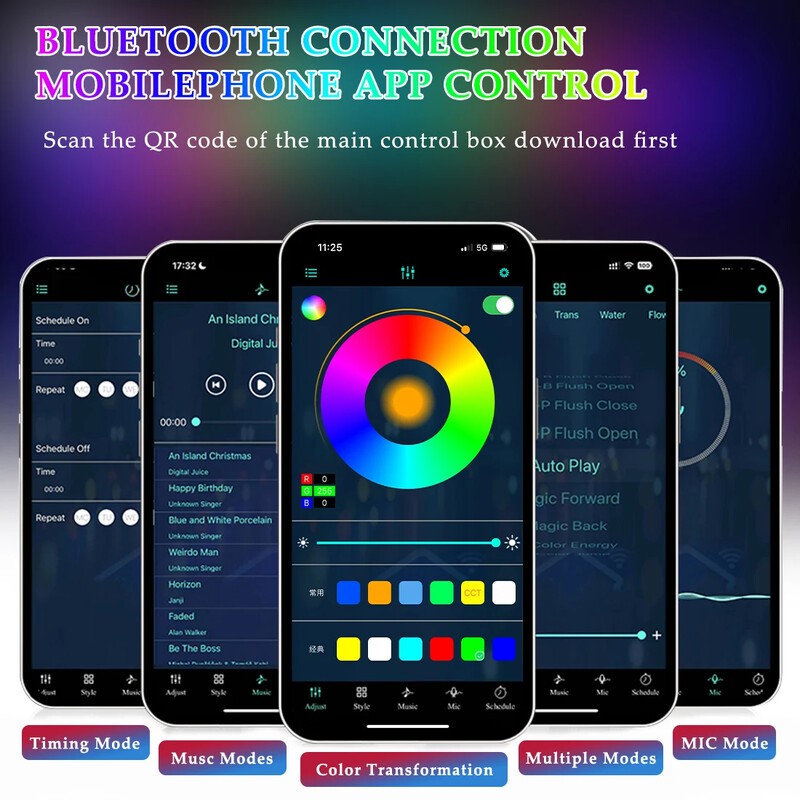 22 u 1 18 u 1 Symphony RGB ambijentalna svjetla automobila Atmosfera Interijer 64 boje LED akrilna vodilica Optička univerzalna dekoracija