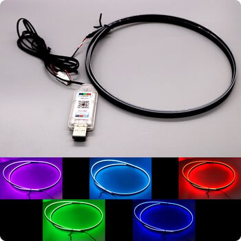 Universal 1PC 110CM Car Ambient Light Symphony RGB Εσωτερικό Κρυφό Ακρυλικό Οδηγός Διακόσμηση οπτικών ινών Λάμπα ατμόσφαιρας USB