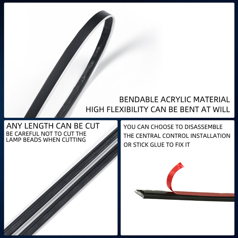 2 u 1 puna boja Led interijer automobila Symphony Atmosphere Light Streamer Akrilna vodilica Optička univerzalna automatska ambijentalna rasvjeta