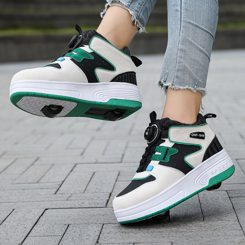 Bērnu junioru skrituļslidu apavi Bērnu kedas ar diviem zēniem, meitenēm, riteņiem, apaviem skriešanai pieaugušajiem, ikdienas zēniem, 31-42.