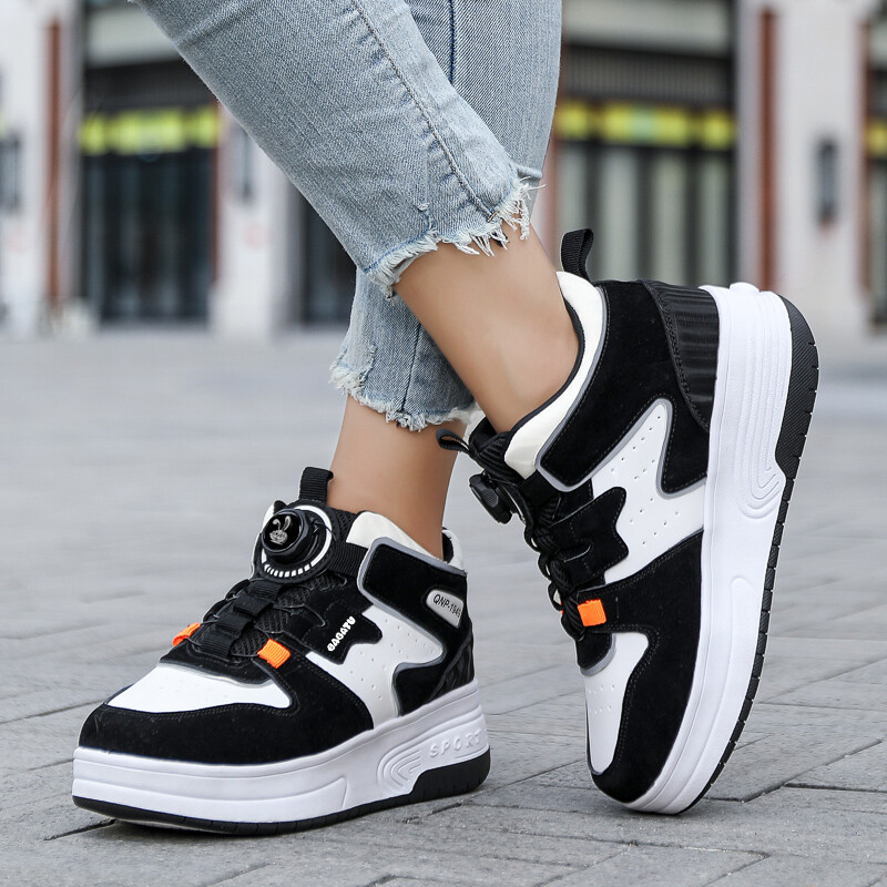 Bērnu junioru skrituļslidu apavi Bērnu kedas ar diviem zēniem, meitenēm, riteņiem, apaviem skriešanai pieaugušajiem, ikdienas zēniem, 31-42.