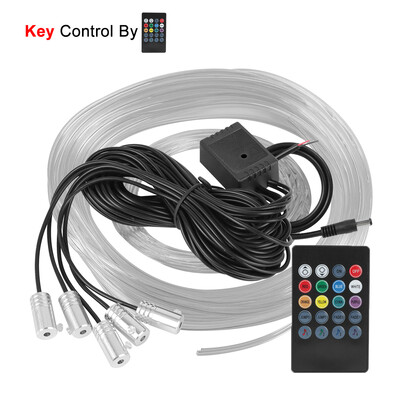 12 V 6 m LED juostelės RGB automobilio salono apšvietimas Aplinkos lempa Dekoratyvinė šviesolaidinė 5 lęšių išmanusis valdymas Caravan Automobilių priedai