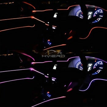 Car Line Light Strip Εσωτερική Πόρτα USB LED 12V Συρματόσχοινο Ευέλικτο Neon Atmosphere Διακοσμητικό φωτιστικό Αξεσουάρ Φωτεινή ταινία