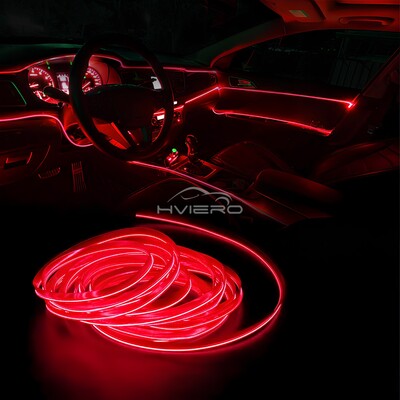Automašīnas līnijas gaismas sloksne iekšpuse Auto durvju USB LED 12V stiepļu trose elastīga neona atmosfēra Dekoratīvās lampas piederumi Gaismas lente
