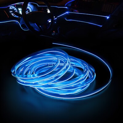 Automašīnas līnijas gaismas sloksne iekšpuse Auto durvju USB LED 12V stiepļu trose elastīga neona atmosfēra Dekoratīvās lampas piederumi Gaismas lente