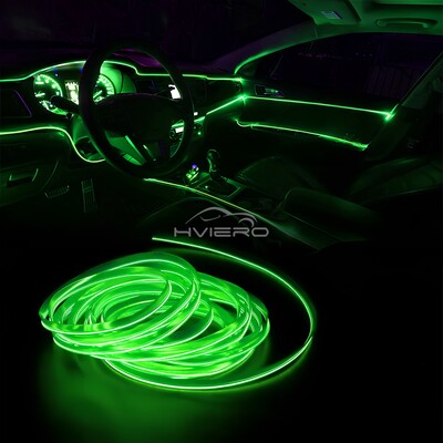 Automašīnas līnijas gaismas sloksne iekšpuse Auto durvju USB LED 12V stiepļu trose elastīga neona atmosfēra Dekoratīvās lampas piederumi Gaismas lente