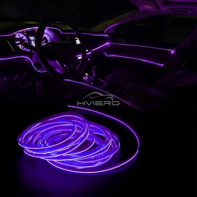 Automašīnas līnijas gaismas sloksne iekšpuse Auto durvju USB LED 12V stiepļu trose elastīga neona atmosfēra Dekoratīvās lampas piederumi Gaismas lente