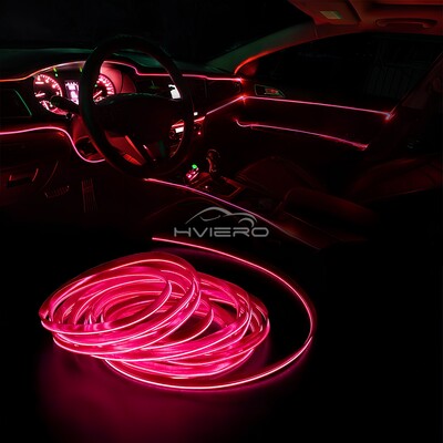Automašīnas līnijas gaismas sloksne iekšpuse Auto durvju USB LED 12V stiepļu trose elastīga neona atmosfēra Dekoratīvās lampas piederumi Gaismas lente