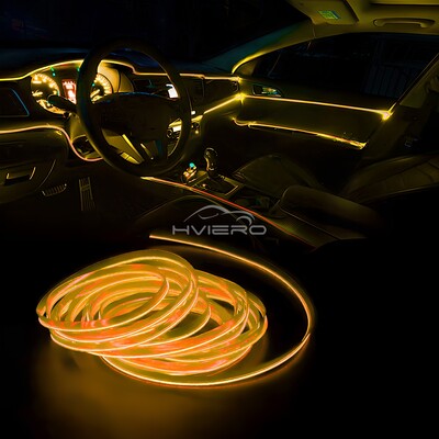 Automašīnas līnijas gaismas sloksne iekšpuse Auto durvju USB LED 12V stiepļu trose elastīga neona atmosfēra Dekoratīvās lampas piederumi Gaismas lente