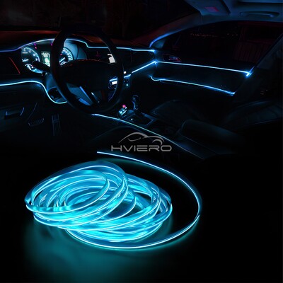 Automašīnas līnijas gaismas sloksne iekšpuse Auto durvju USB LED 12V stiepļu trose elastīga neona atmosfēra Dekoratīvās lampas piederumi Gaismas lente