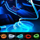 Automašīnas salona dekoratīvās lampas sloksnes Atmosfēras lampa aukstā gaisma dekoratīvā paneļa konsole Auto LED apkārtējās gaismas 1/2/3/4/5M