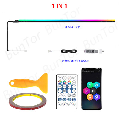 10/6/4/2/1 IN 1 Auto Full RGB LED Ambient Rainbow Light Strip/USB Dream Symphon mūzikas atmosfēras lampa ar lietotnes tālvadības pulti