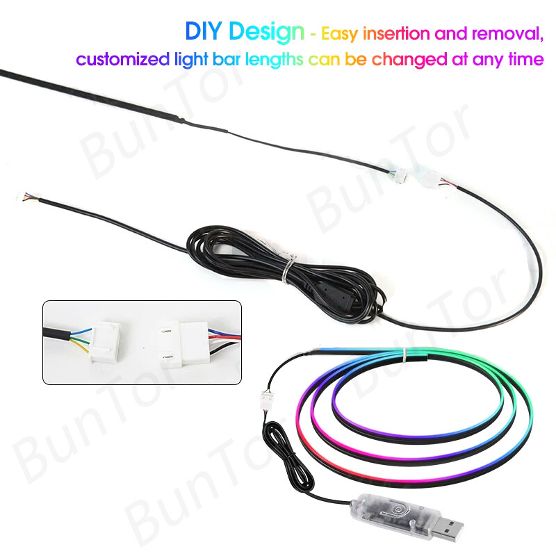 10/6/4/2/1 IN 1 Auto Full RGB LED Ambient Rainbow Light Strip/USB Dream Symphon mūzikas atmosfēras lampa ar lietotnes tālvadības pulti