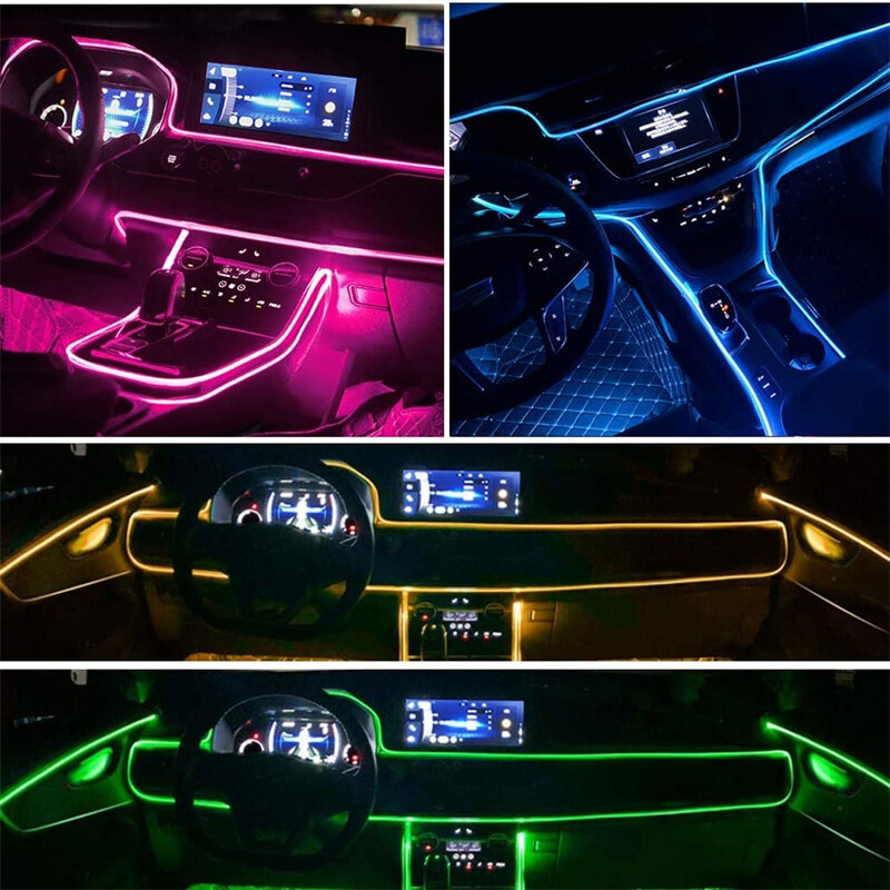 Automobilio salono LED šviesos juosta LED CARE RGB daugiaspalvė 5 viename aplinkos apšvietimo rinkinys su 238 colių optiniu pluoštu, 16 milijonų spalvų