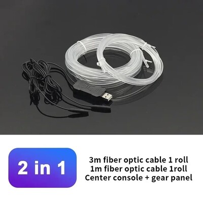 Автомобилен интериор RGB LED Atmosphere Light Strip USB Fiber Optic Neon Invisible Ambient Lamp Централна конзола Декорация на вратата