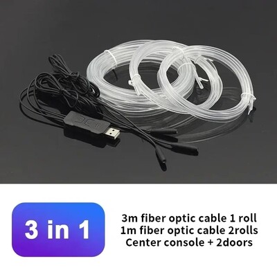 Автомобилен интериор RGB LED Atmosphere Light Strip USB Fiber Optic Neon Invisible Ambient Lamp Централна конзола Декорация на вратата