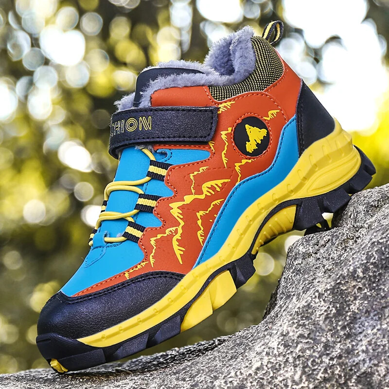 Χειμερινά παπούτσια πεζοπορίας για αγόρια παιδικά μποτάκια για χιόνι Έφηβοι Παιδικά παπούτσια για περπάτημα αθλητικά παπούτσια αναρρίχησης δερμάτινα αδιάβροχα αντιολισθητικά αθλητικά Ζεστά