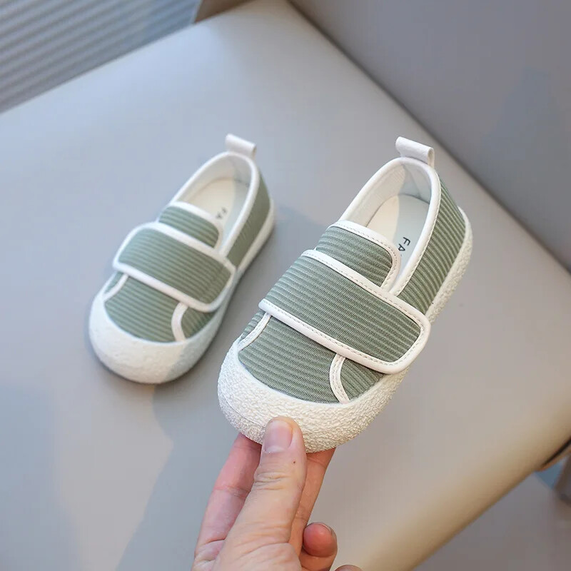 Stripe Cloth Vamp Baby Kurpes Ikdienas Slip On Sekla Bērnu Apavi Meiteņu Zēni Snieres Ins Ādai draudzīgi Bērnu apavi H09101