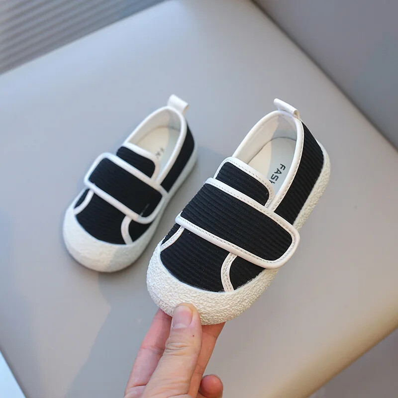 Stripe Cloth Vamp Baby Kurpes Ikdienas Slip On Sekla Bērnu Apavi Meiteņu Zēni Snieres Ins Ādai draudzīgi Bērnu apavi H09101