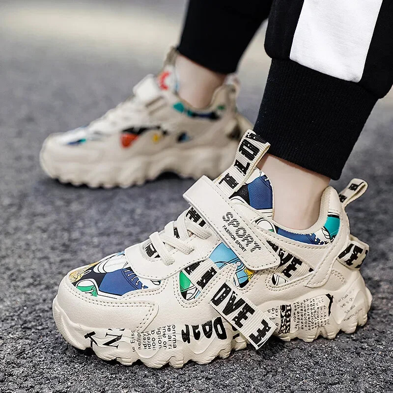 Dječje tenisice Dječja ležerna obuća Djevojčice Dječaci Ravne cipele od PU kože Gumeni potplat Sportska obuća za malu djecu 4-5-6-7-8-9-1SY Tenis 26~37#