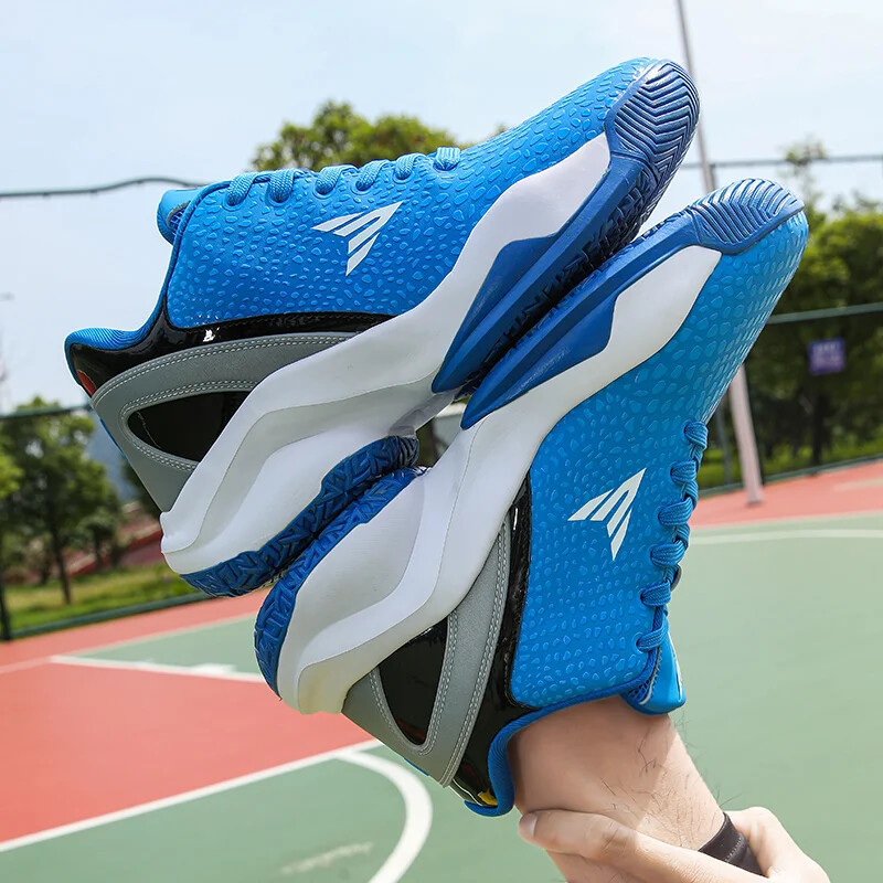 Krepšinio batai vyrams ir moterims Mėlyni lauko sportbačiai sporto salėje ir sportui Kokybiški pavasario rudens moteriški krepšinio batai treniruoklis
