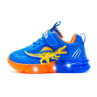 EXDINO Dinosaur Little Kids Άνοιξη Φθινόπωρο LED Light Up Παπούτσια Παιδικά Spinosaurus Boys Λαμπερά casual αθλητικά αθλητικά παπούτσια Αντιολισθητικά
