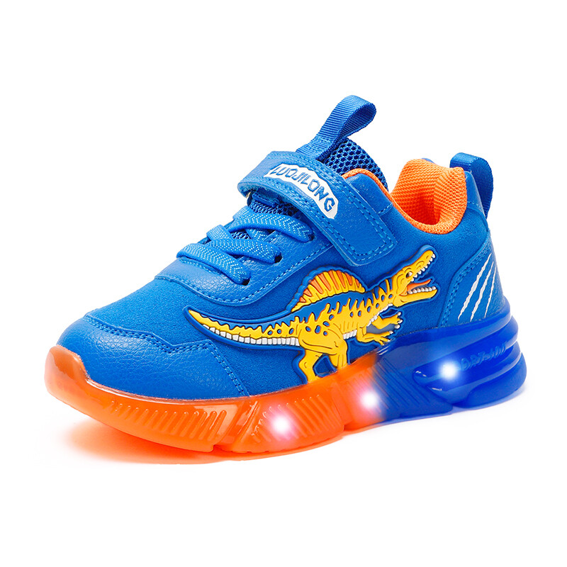 EXDINO Dinosaur Little Kids Άνοιξη Φθινόπωρο LED Light Up Παπούτσια Παιδικά Spinosaurus Boys Λαμπερά casual αθλητικά αθλητικά παπούτσια Αντιολισθητικά