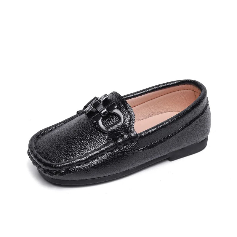 Poistele Loafers Lastele vabaaja tossud Slip-on tossud väikelastele Poistele Lastele Nahkjalatsid Metallist ketid Mokassiin Pidulik vabaaja Pehme