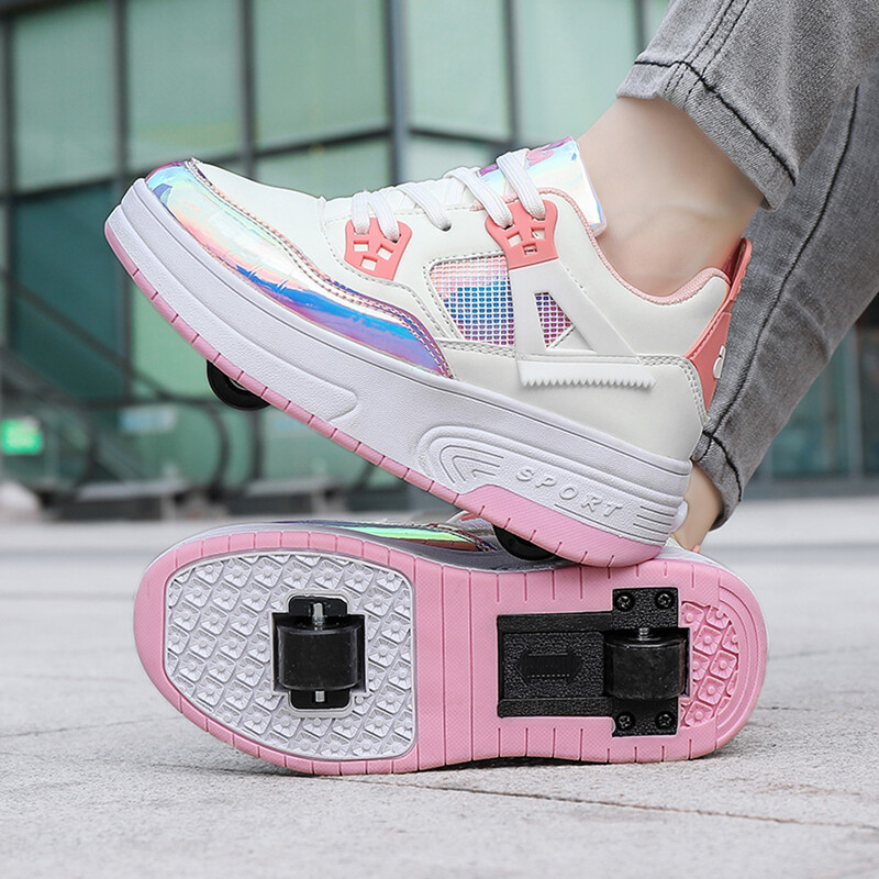 Αθλητικά Παπούτσια με ρόδες Roller Skates Παπούτσια αγόρια κορίτσια Παιδιά Παιδικά σπορ Υπαίθριο παιχνίδι δώρων Casual Fashion 2 Rollers Breathable