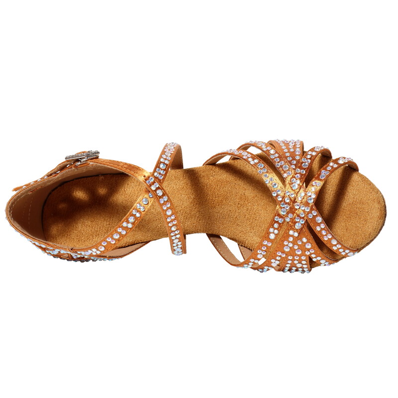 Nove cipele za latino ples, ženske plesne cipele Hot Diamond, nacionalne standardne cipele za cha cha ples, četvrtaste sandale za ples, peta od 7,5 cm