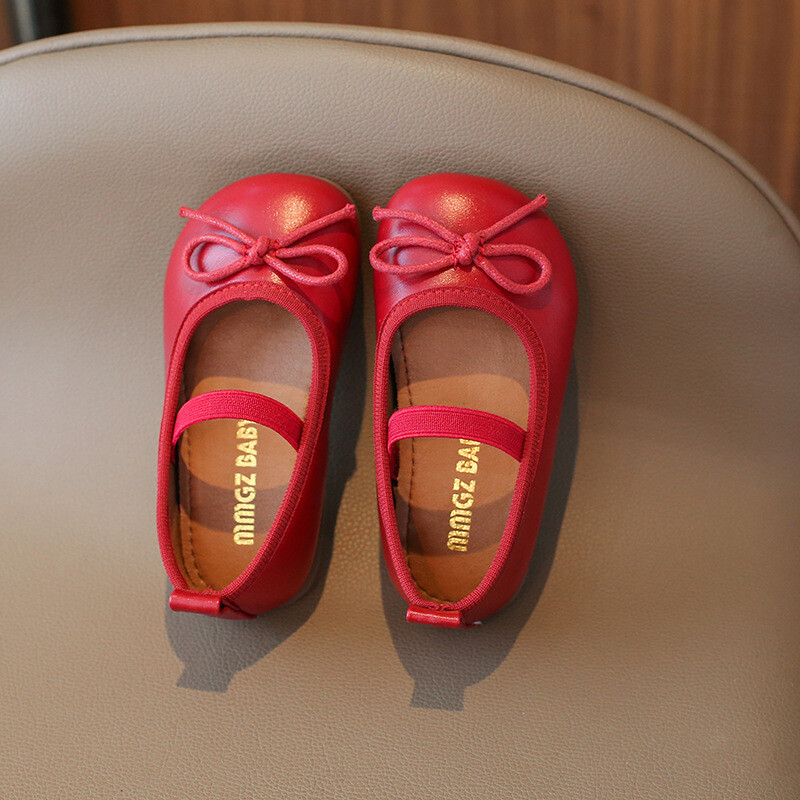 Vaikiški plokščiapadžiai mergaičių PU odiniai batai pavasario rudeniui Vaikų batai šokiams mergaitėms Minkšti lankstūs batai mažyliams auksiniai, raudoni, sidabriniai