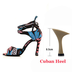 Ladingwu Salsa deju apavi sievietēm, meitenēm, vienkāršs stils, jauni, moderni ziedu džinsa latīņu deju apavi ar mīkstu apakšu balles deju apavi