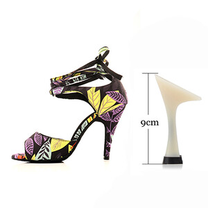 Ladingwu Salsa deju apavi sievietēm, meitenēm, vienkāršs stils, jauni, moderni ziedu džinsa latīņu deju apavi ar mīkstu apakšu balles deju apavi