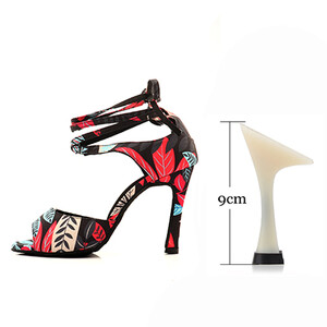 Ladingwu Salsa deju apavi sievietēm, meitenēm, vienkāršs stils, jauni, moderni ziedu džinsa latīņu deju apavi ar mīkstu apakšu balles deju apavi