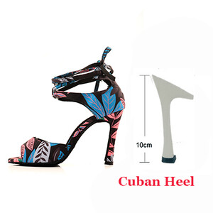 Ladingwu Salsa deju apavi sievietēm, meitenēm, vienkāršs stils, jauni, moderni ziedu džinsa latīņu deju apavi ar mīkstu apakšu balles deju apavi